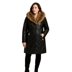 Bellivera Faux Leather Mid-Length Coat Sz 1X